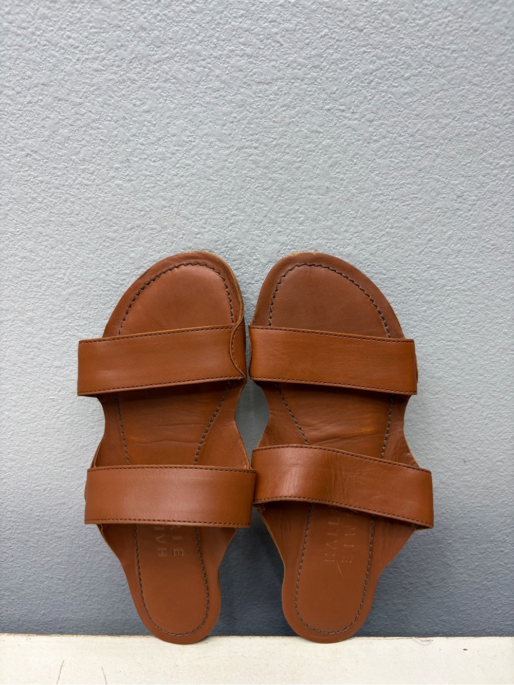 Jamie Haller Brown Leather Slide Sandals Size 36 - Picture 6 of 8